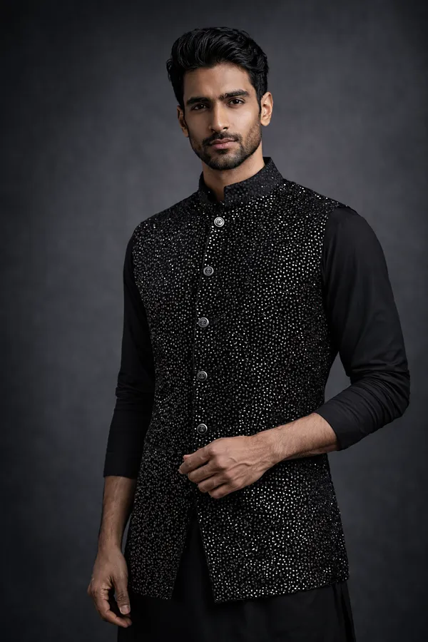 Plain_Black_Velvet_Sequence_Koti