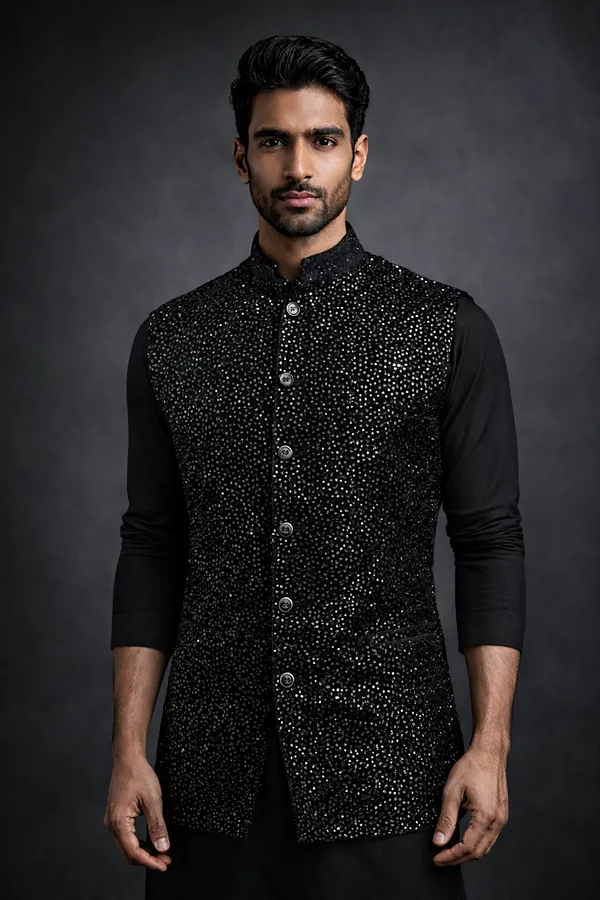 Plain_Black_Velvet_Sequence_Koti