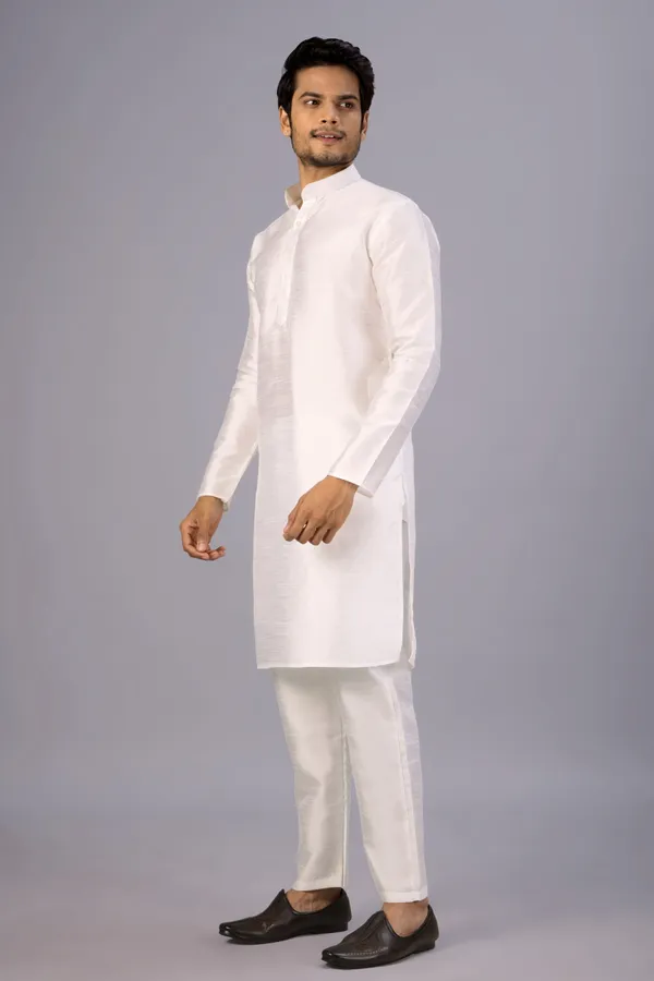 Pink_And_Red_Bandhani_Kurta_Koti_Set_For_Men