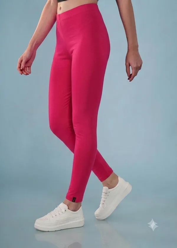 Pink_Organic_Egyptian_Cotton_Blend_High_Waist_Slim_Fit_Leggings_For_Women