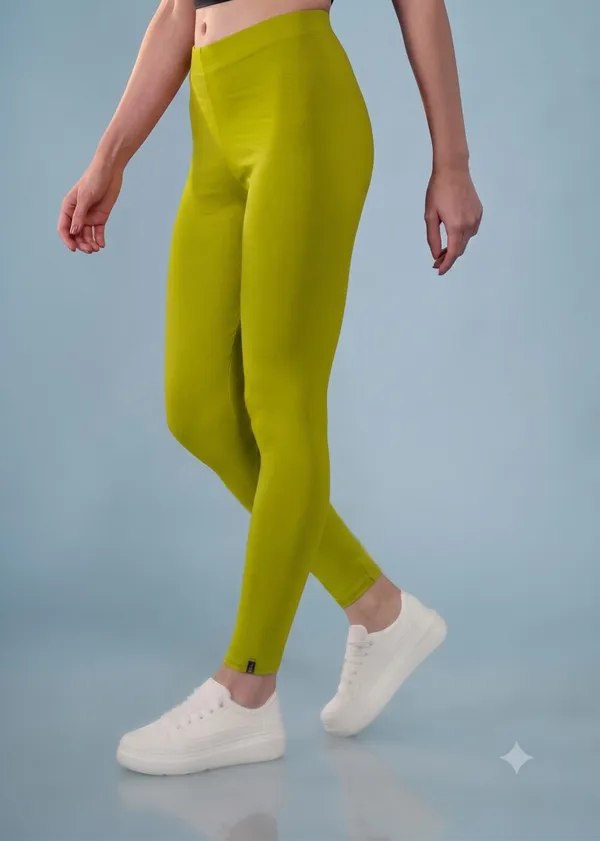 Lime_Green_Organic_Egyptian_Cotton_High_Waist_Slim_Fit_Leggings_For_Women