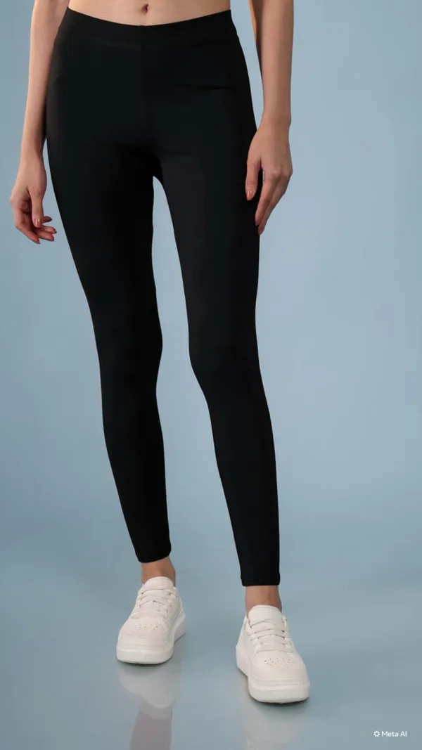 Black_Organic_Egyptian_Cotton_Blend_High_Waist_Slim_Fit_Leggings_For_Women