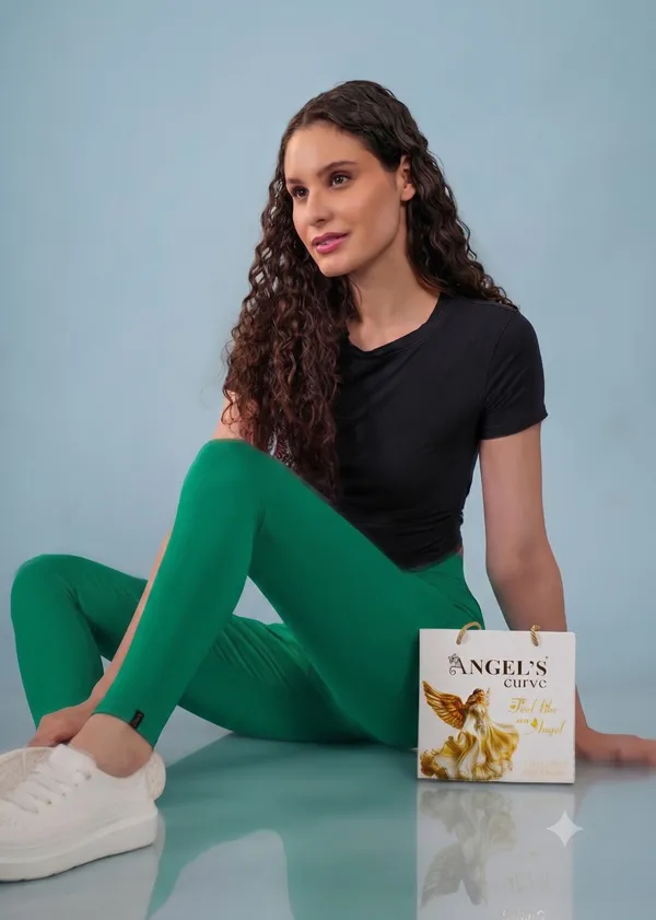 Green_Organic_Egyptian_Cotton_Blend_Slim_Fit_Ankle_Length_Leggings_For_Women