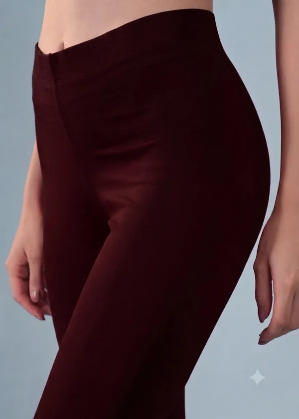 Maroon_Organic_Egyptian_Cotton_Slim_Fit_Ankle_Length_Leggings_For_Women
