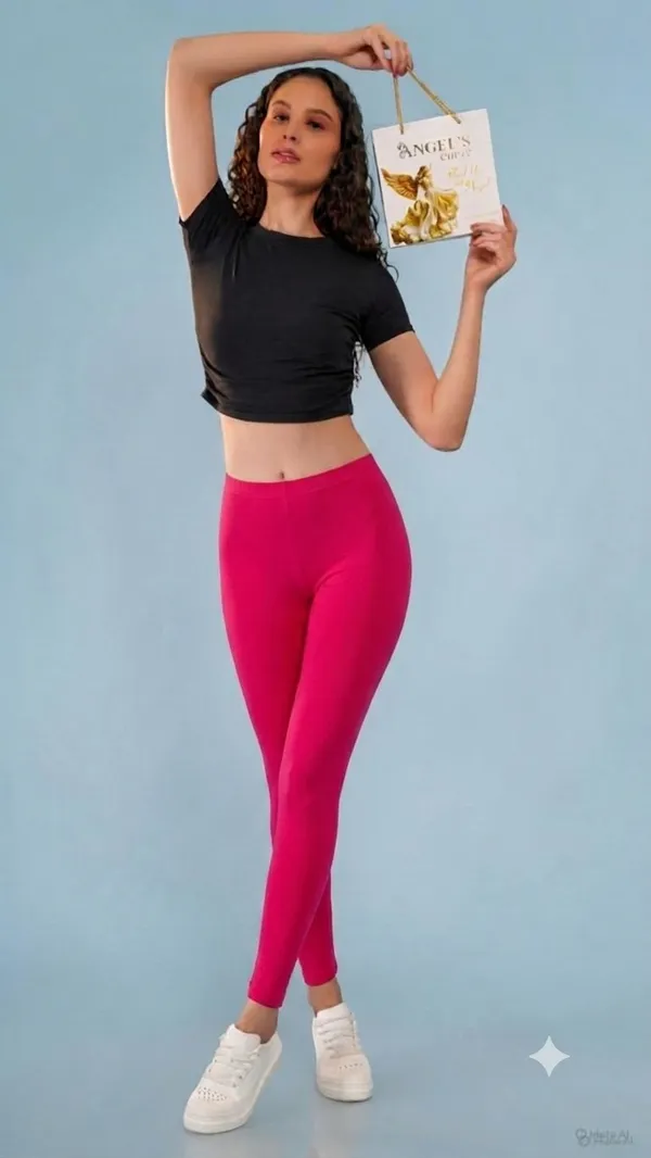 Pink_Organic_Egyptian_Cotton_Blend_High_Waist_Slim_Fit_Leggings_For_Women