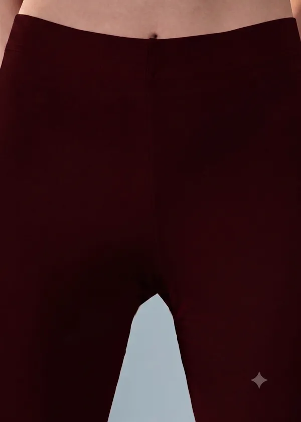 Maroon_Organic_Egyptian_Cotton_Slim_Fit_Ankle_Length_Leggings_For_Women