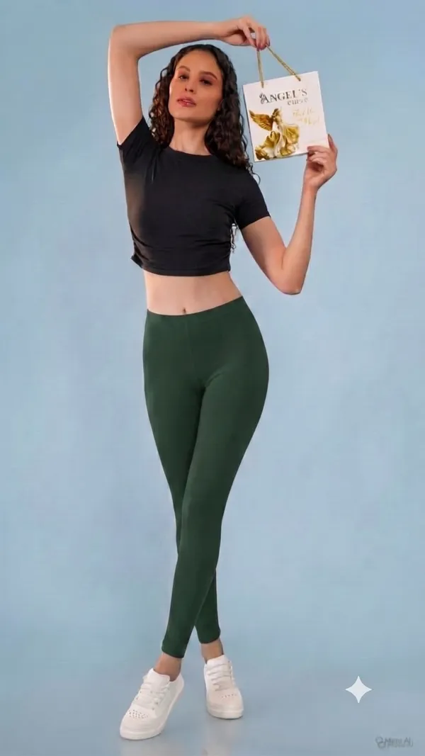 Green_Organic_Egyptian_Cotton_Slim_Fit_Ankle_Length_Leggings_For_Women