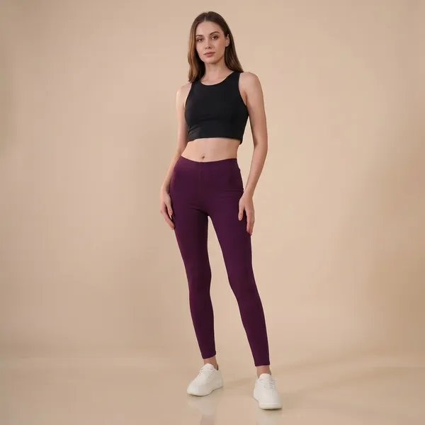 Wine_Purple_Organic_Egyptian_Cotton_High_Waist_Slim_Fit_Leggings_For_Women