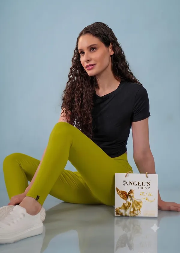 Lime_Green_Organic_Egyptian_Cotton_High_Waist_Slim_Fit_Leggings_For_Women