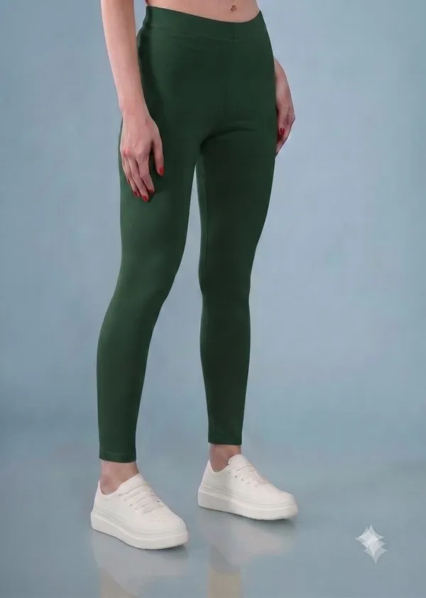 Green_Organic_Egyptian_Cotton_Slim_Fit_Ankle_Length_Leggings_For_Women