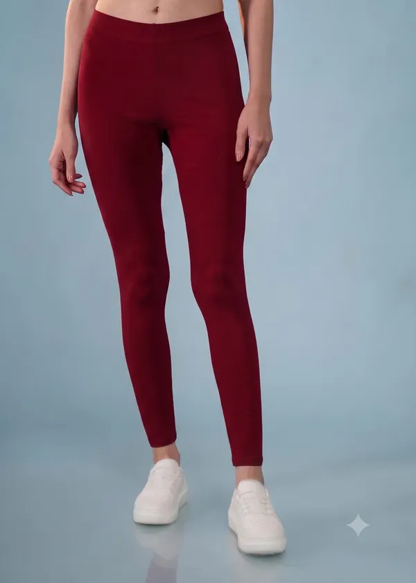 Red_Maroon_Organic_Egyptian_Cotton_Blend_Slim_Fit_Ankle_Length_Leggings_For_Women