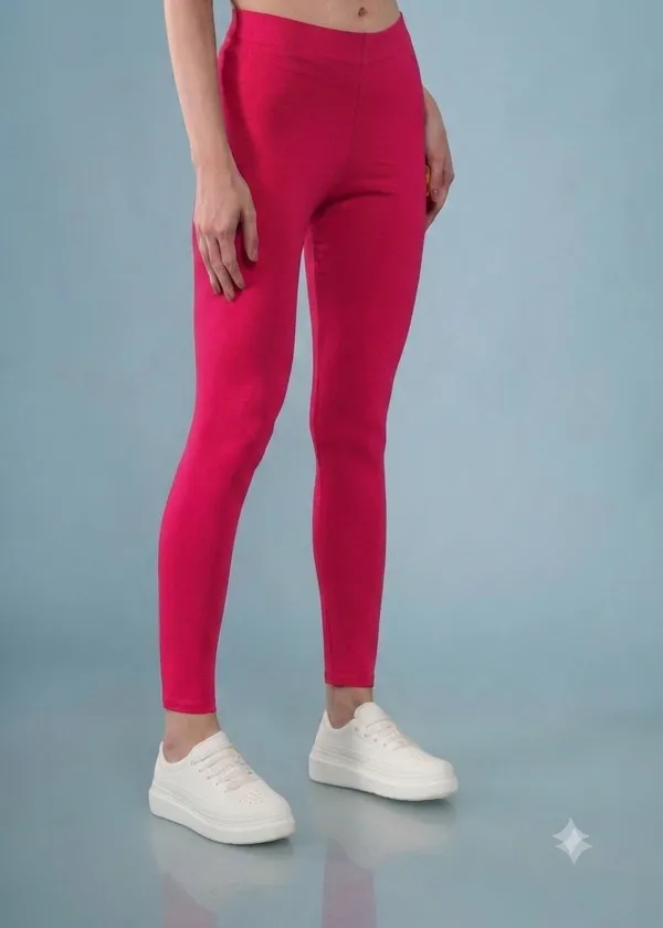 Pink_Organic_Egyptian_Cotton_Blend_High_Waist_Slim_Fit_Leggings_For_Women