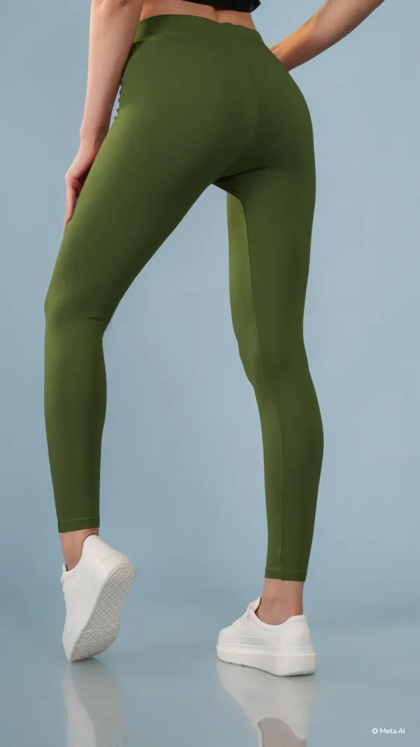 Olive_Green_Organic_Egyptian_Cotton_Blend_Slim_Fit_Leggings_For_Women