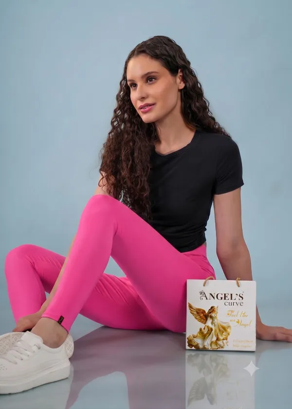 Pink_Organic_Egyptian_Cotton_Blend_Slim_Fit_Ankle_Length_Leggings_For_Women