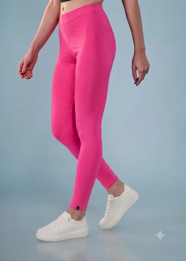 Pink_Organic_Egyptian_Cotton_Blend_Slim_Fit_Ankle_Length_Leggings_For_Women