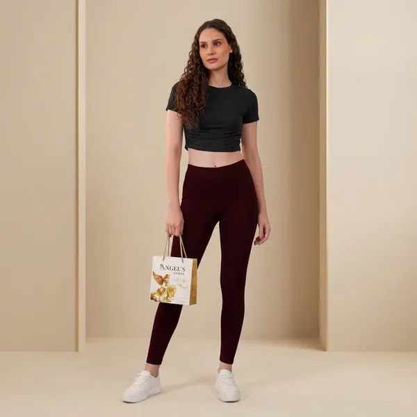 Maroon_Organic_Egyptian_Cotton_Slim_Fit_Ankle_Length_Leggings_For_Women