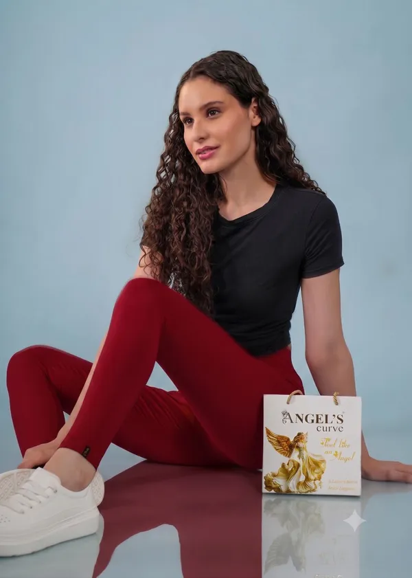 Red_Maroon_Organic_Egyptian_Cotton_Blend_Slim_Fit_Ankle_Length_Leggings_For_Women