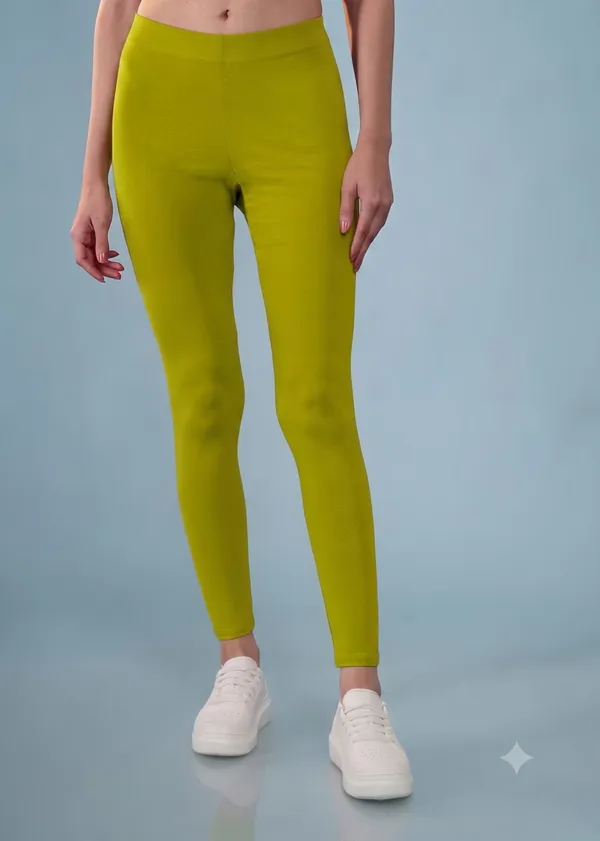 Lime_Green_Organic_Egyptian_Cotton_High_Waist_Slim_Fit_Leggings_For_Women