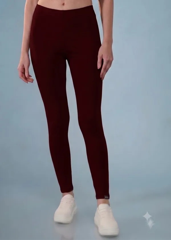 Maroon_Organic_Egyptian_Cotton_Slim_Fit_Ankle_Length_Leggings_For_Women