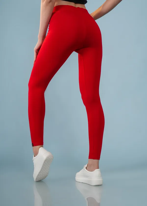Red_Organic_Egyptian_Cotton_Blend_Slim_Fit_Ankle_Length_Leggings_For_Women