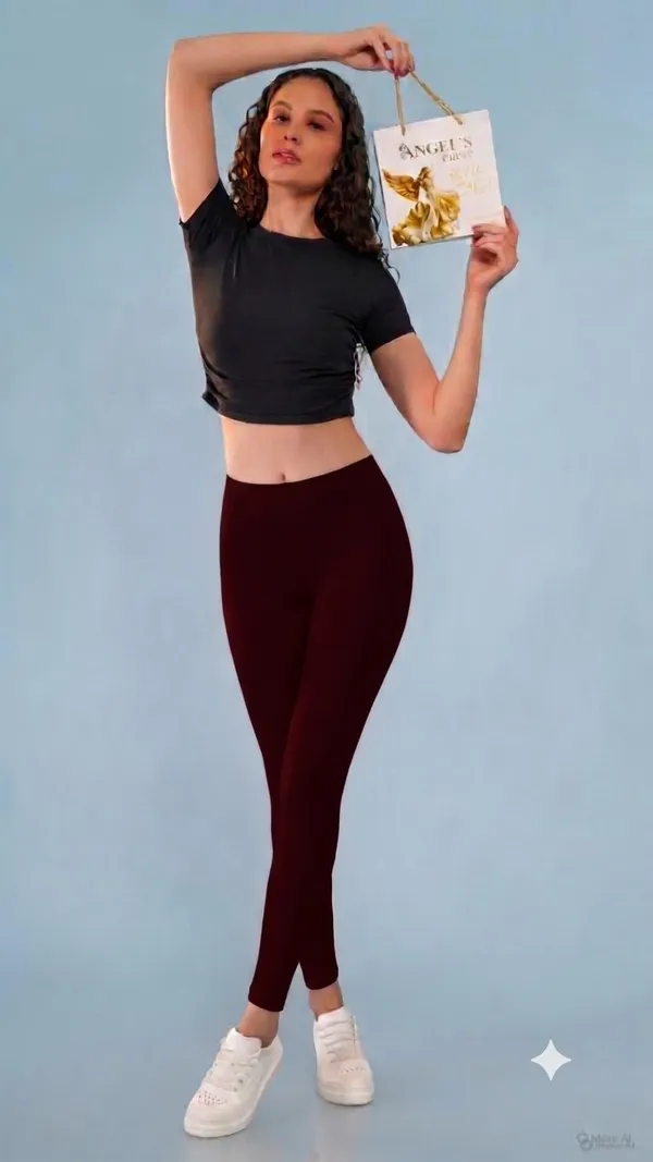 Maroon_Organic_Egyptian_Cotton_Slim_Fit_Ankle_Length_Leggings_For_Women