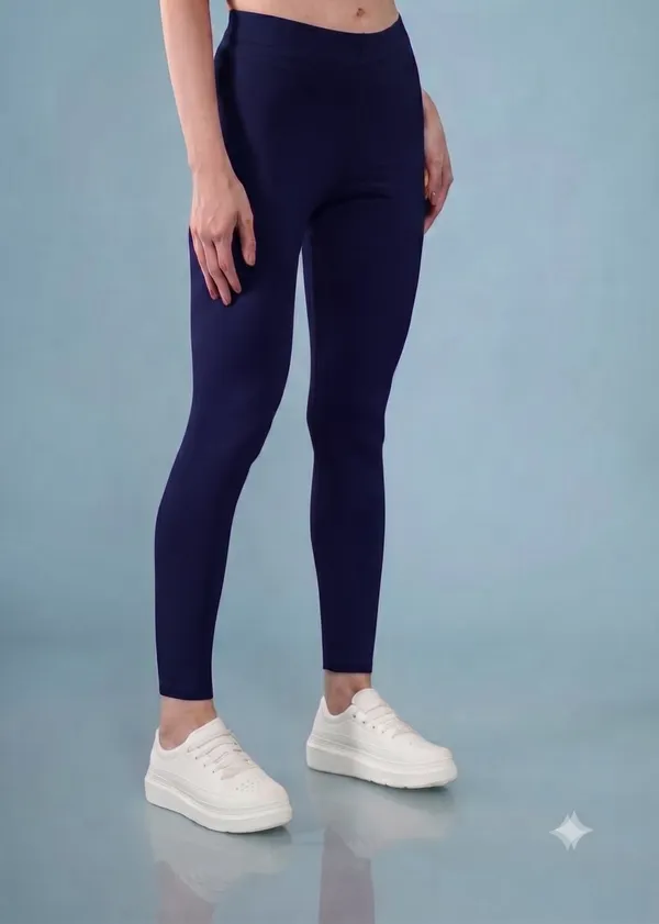 Navy_Blue_Organic_Egyptian_Cotton_High_Waist_Slim_Fit_Leggings_For_Women