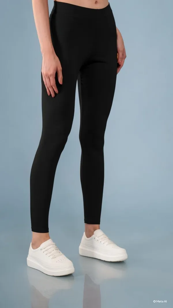 Black_Organic_Egyptian_Cotton_Blend_High_Waist_Slim_Fit_Leggings_For_Women