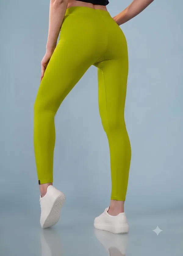 Lime_Green_Organic_Egyptian_Cotton_High_Waist_Slim_Fit_Leggings_For_Women