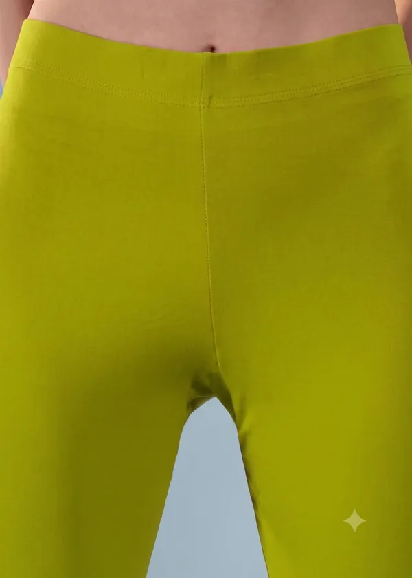 Lime_Green_Organic_Egyptian_Cotton_High_Waist_Slim_Fit_Leggings_For_Women