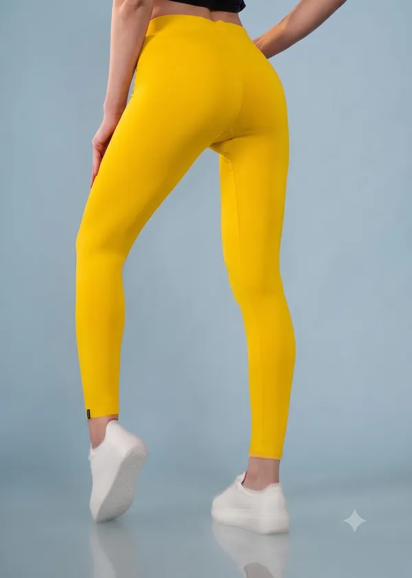Yellow_Organic_Egyptian_Cotton_Blend_Slim_Fit_Ankle_Length_Leggings_For_Women