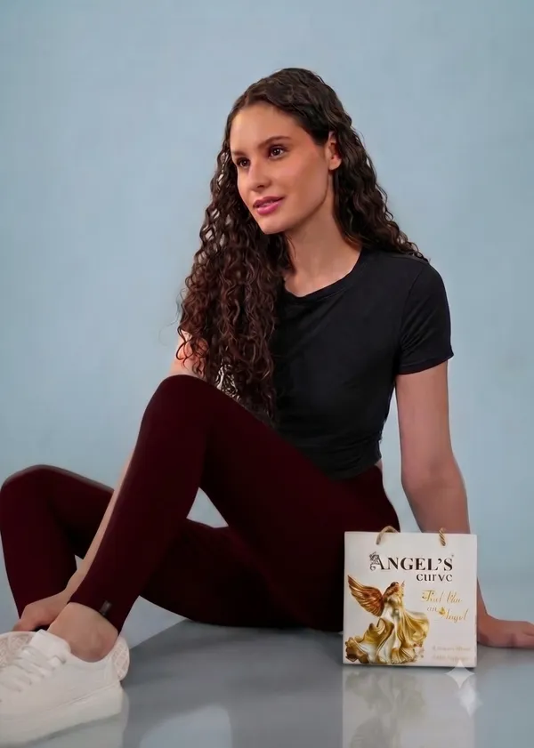 Maroon_Organic_Egyptian_Cotton_Slim_Fit_Ankle_Length_Leggings_For_Women