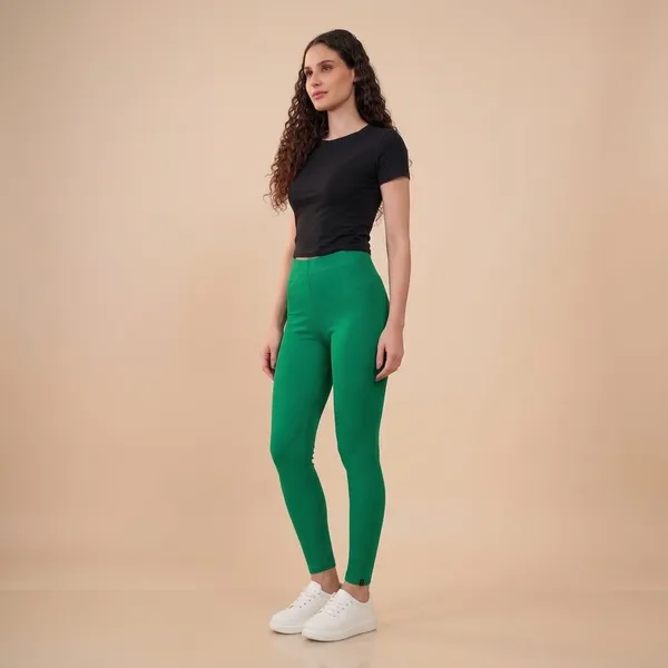 Green_Organic_Egyptian_Cotton_Blend_Slim_Fit_Ankle_Length_Leggings_For_Women