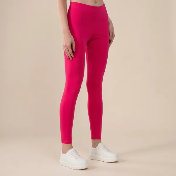 Pink_Organic_Egyptian_Cotton_Blend_High_Waist_Slim_Fit_Leggings_For_Women