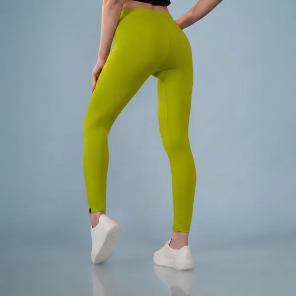 Lime_Green_Organic_Egyptian_Cotton_High_Waist_Slim_Fit_Leggings_For_Women