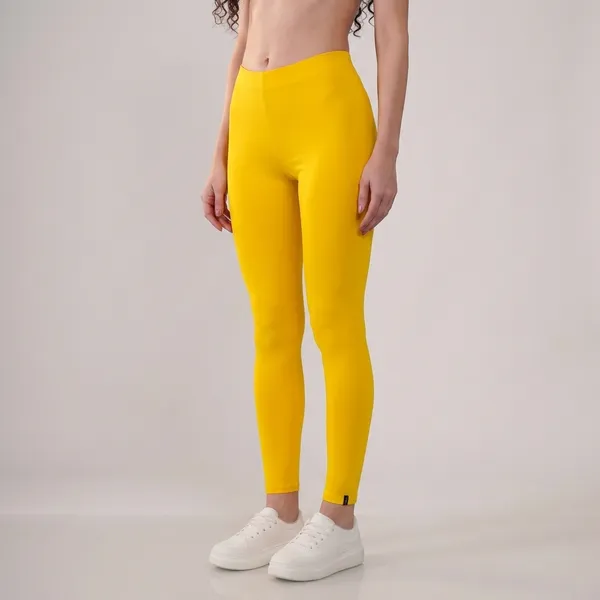 Yellow_Organic_Egyptian_Cotton_Blend_Slim_Fit_Ankle_Length_Leggings_For_Women