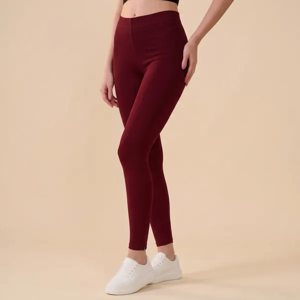 Red_Maroon_Organic_Egyptian_Cotton_Blend_Slim_Fit_Ankle_Length_Leggings_For_Women