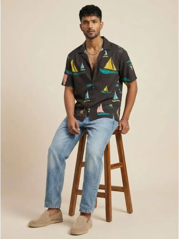 Black_Abstract_Print_Casual_Mens_Shirt