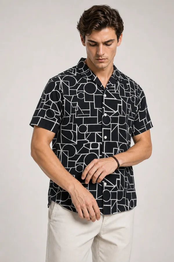 Black_&_White_Casual_Abstract_Print_Shirt