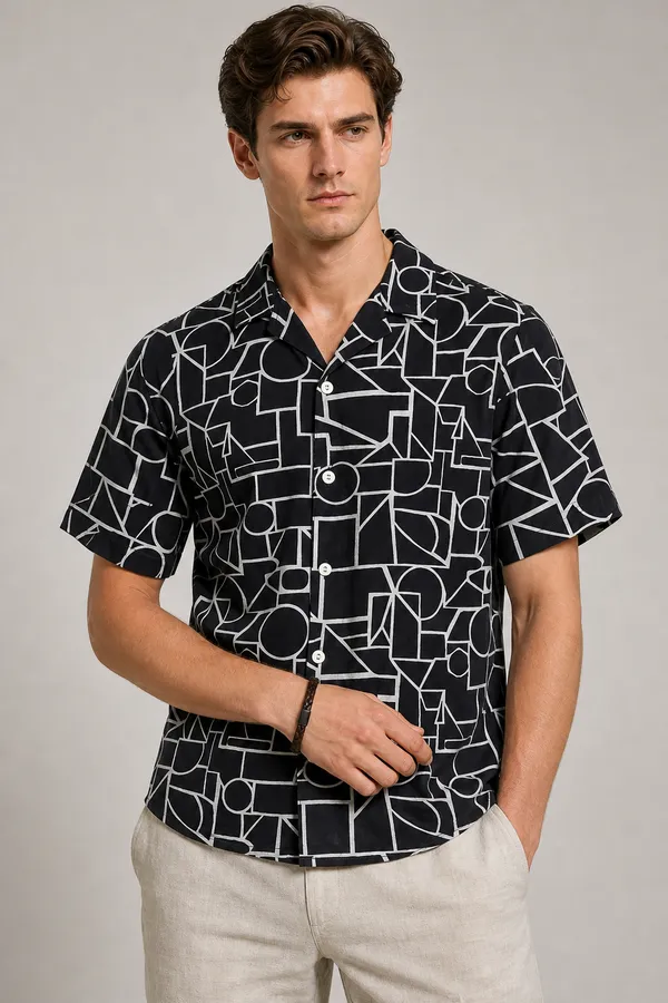 Black_&_White_Casual_Abstract_Print_Shirt