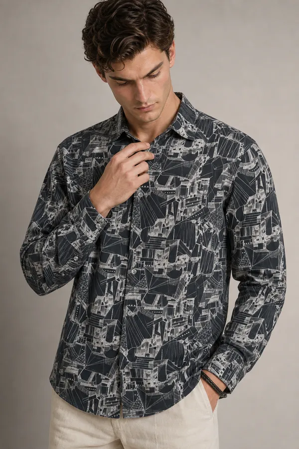 Contemporary_Print_Mens_casual_Shirt