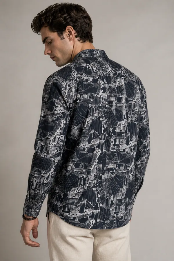 Contemporary_Print_Mens_casual_Shirt
