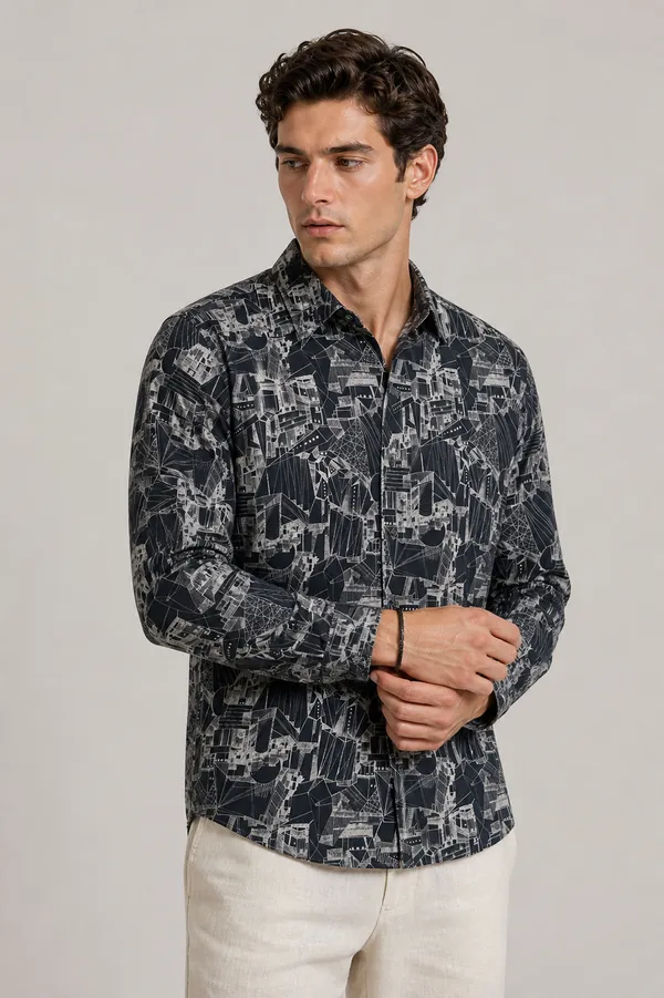 Contemporary_Print_Mens_casual_Shirt