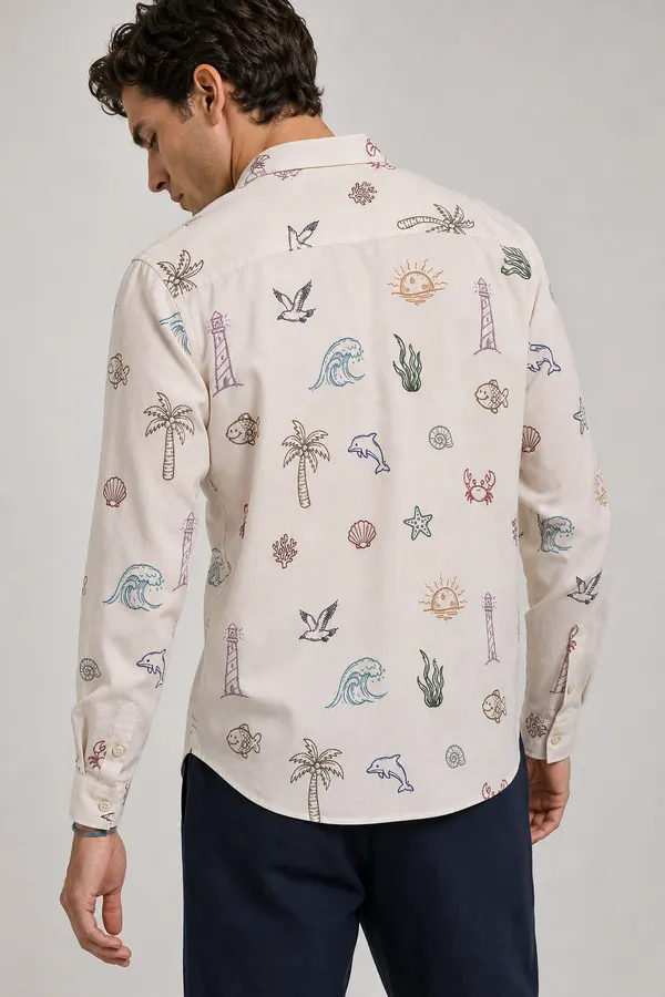 Doodle_Print_Mens_caual_Shirt