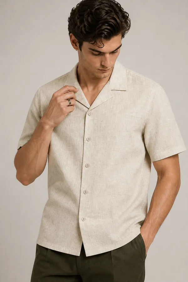 Mens_Beige_Casual_Wear_Viscose_Blend_Shirt