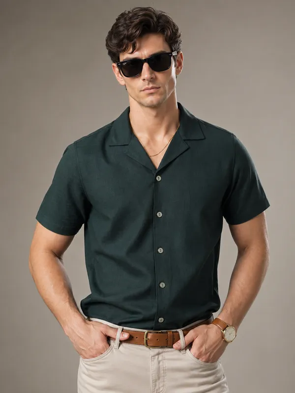 Bottle_Green_Casual_Mens_Shirt