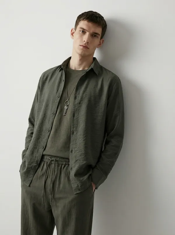 Military_Green_Viscose-Cotton_Regular_Fit_Crushed_Shirt_For_Men