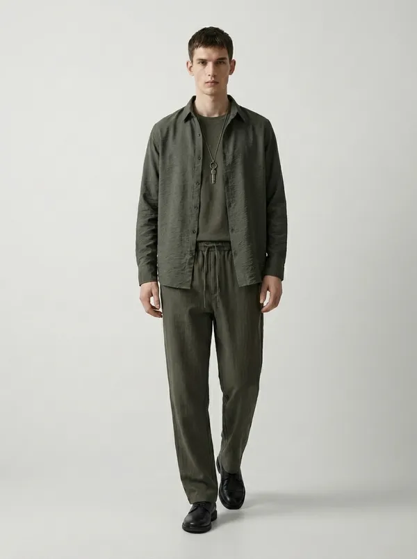 Military_Green_Viscose-Cotton_Regular_Fit_Crushed_Shirt_For_Men