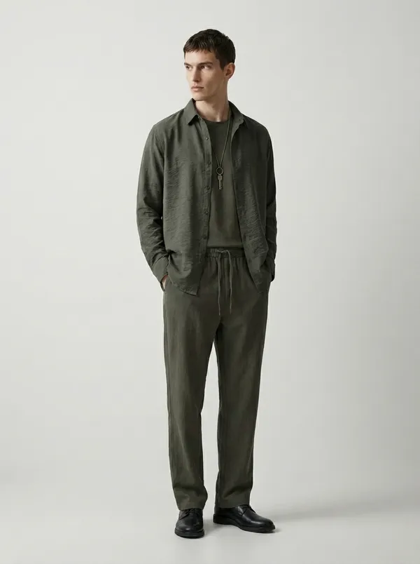 Military_Green_Viscose-Cotton_Regular_Fit_Crushed_Shirt_For_Men