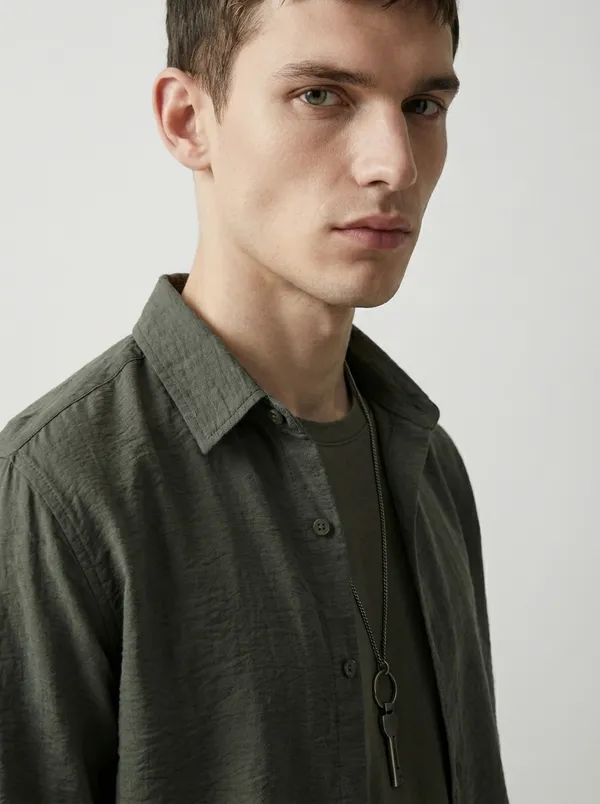 Military_Green_Viscose-Cotton_Regular_Fit_Crushed_Shirt_For_Men