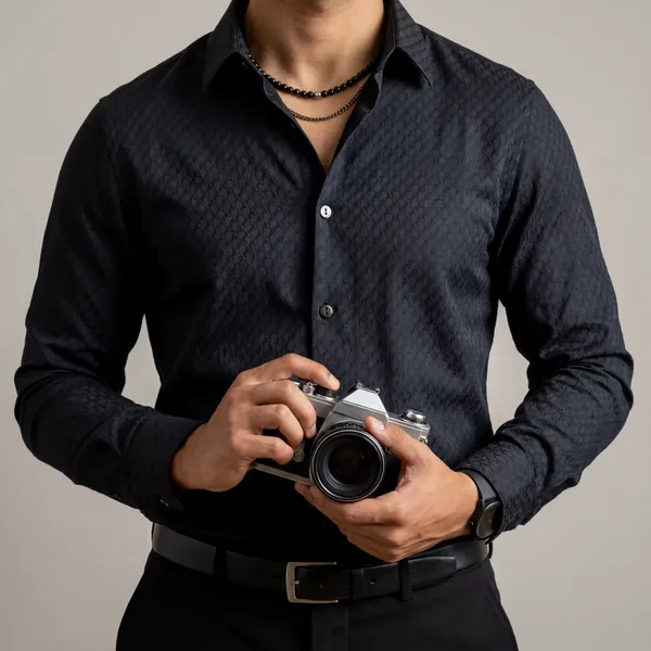 Black_Viscose_Blend_Regular_Fit_Woven_Jacquard_Shirt_For_Men